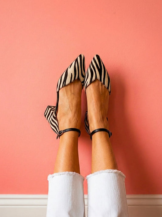 Keren™| Tacchi a Punta con Stampa Zebra
