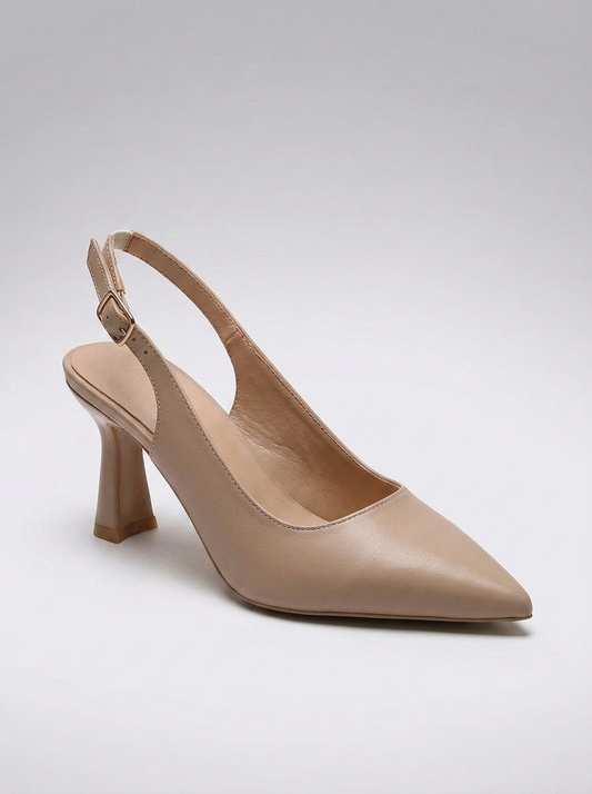 Sophia | Eleganti Tacchi Slingback Blanco Beige