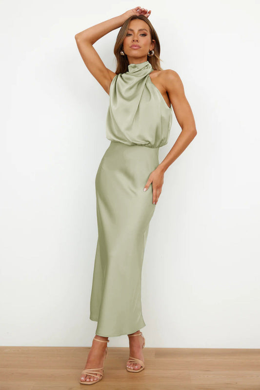 Violet | Abito Drappeggiato Verde