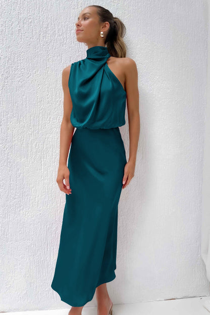 Violet | Abito Drappeggiato Verde