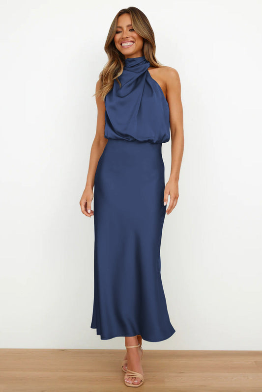 Violet | Abito Drappeggiato Blu