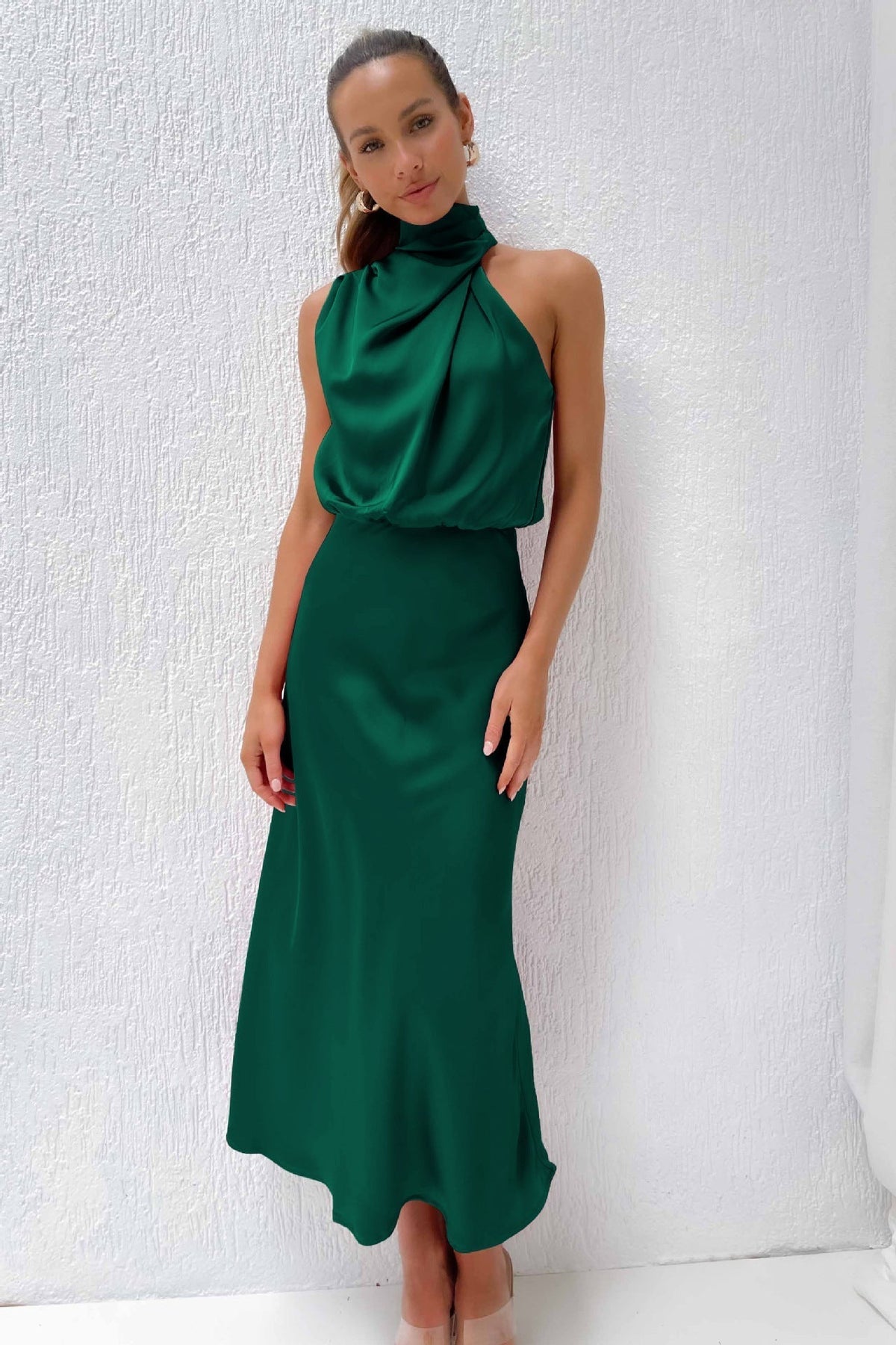 Violet | Abito Drappeggiato Verde