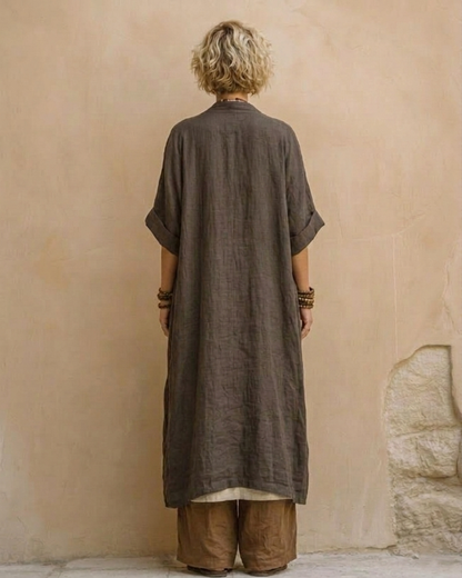 Giulia | Set Tre Pezzi Bohemien Nomade Grigio Scuro e Marrone con Motivo Tribale